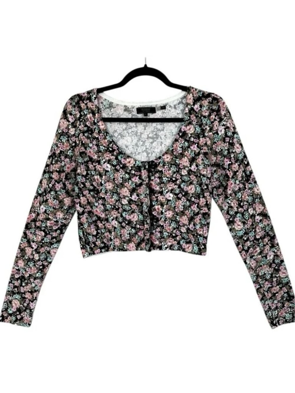Vintage Guess Long Sleeve Floral Crop Top